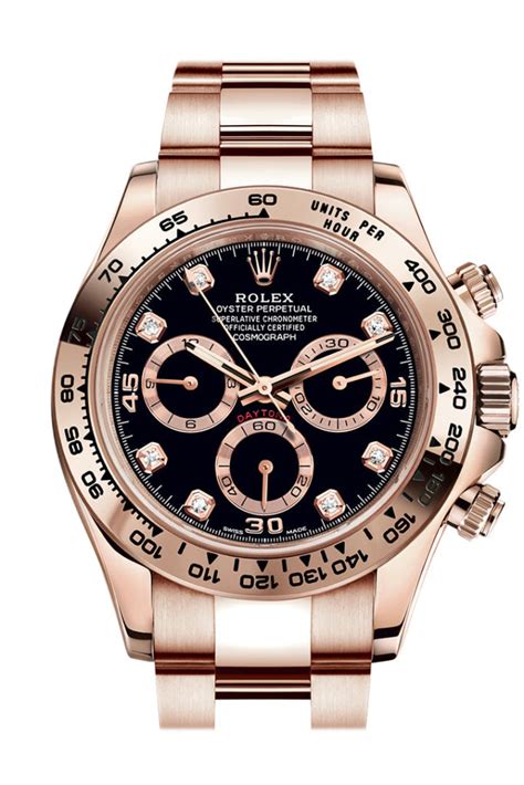 rolex rose gold daytona black dial|Rolex daytona black price.